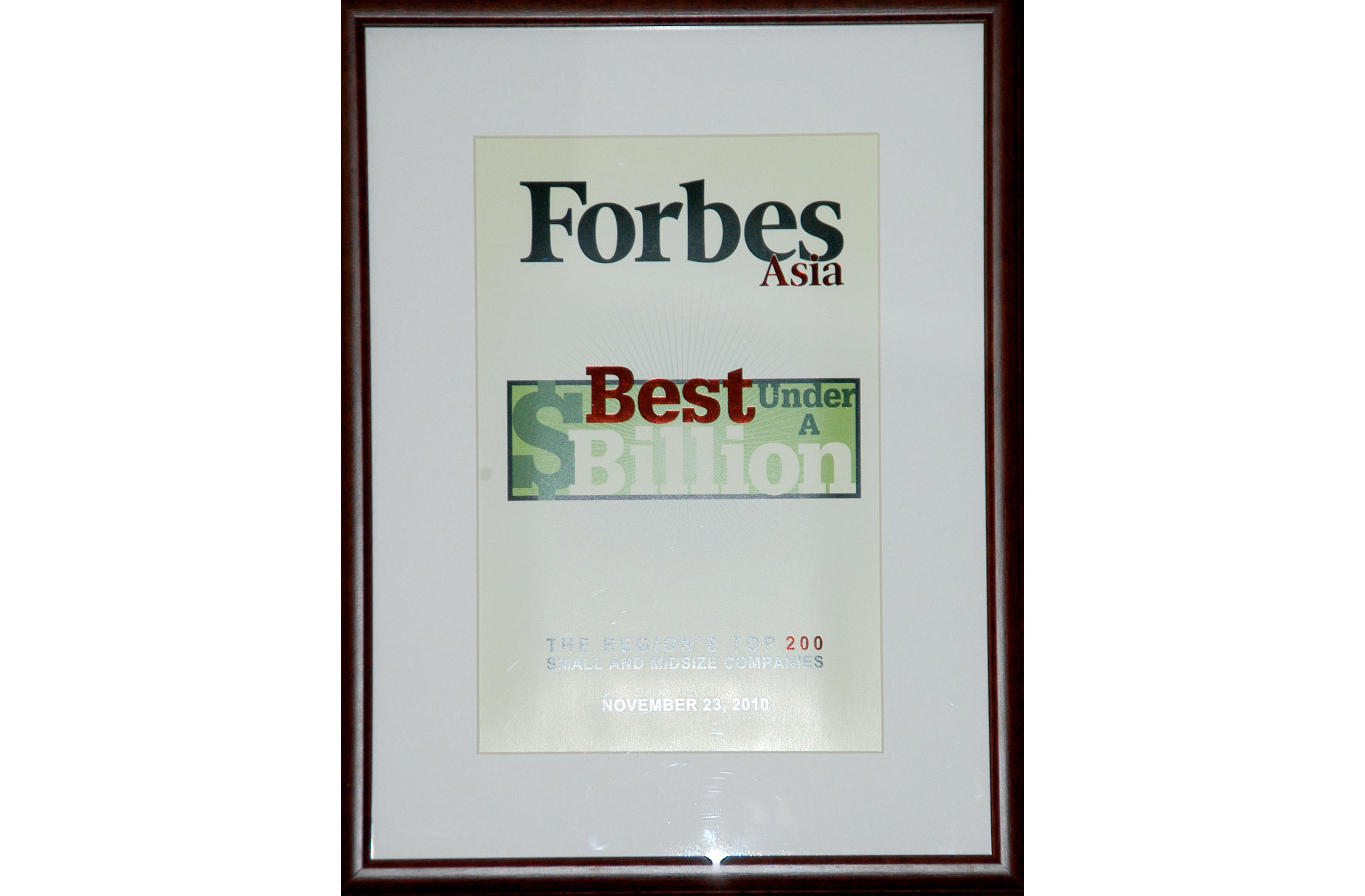 BOB外围集團榮登《福布斯》亞洲200強最佳中小企業榜。